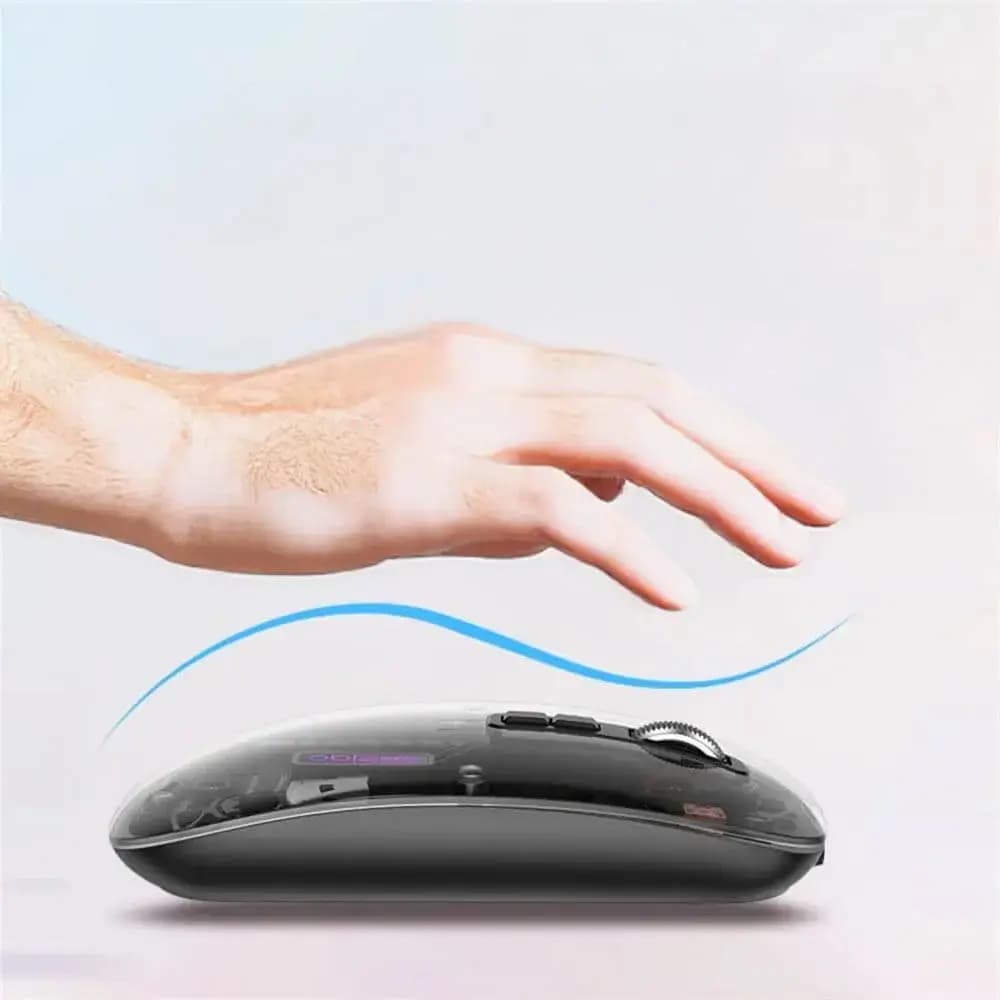Souris sans fil transparente (Bluetooth + USB) - Yesido KB29