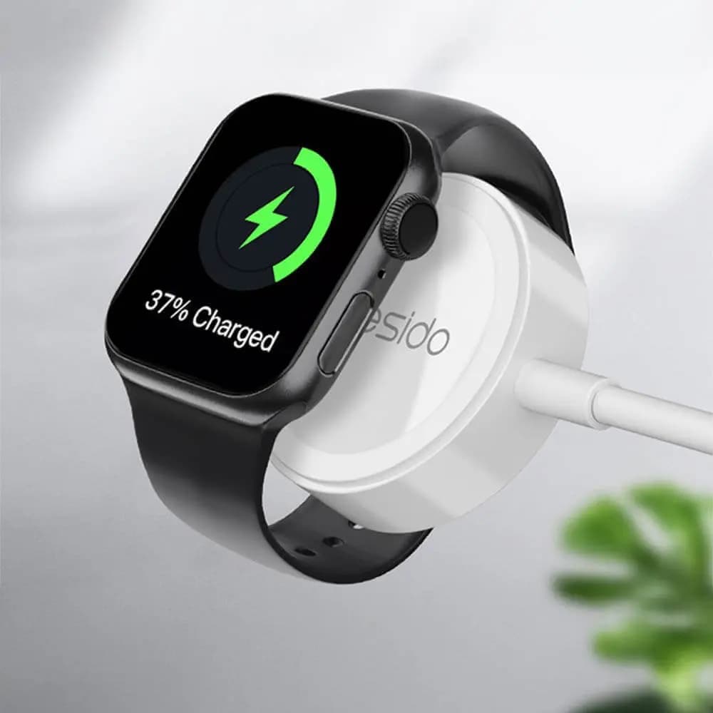 Câble de Charge Montre Connectée Yesido (Apple Watch + iPhone) Blanc - Vue 3