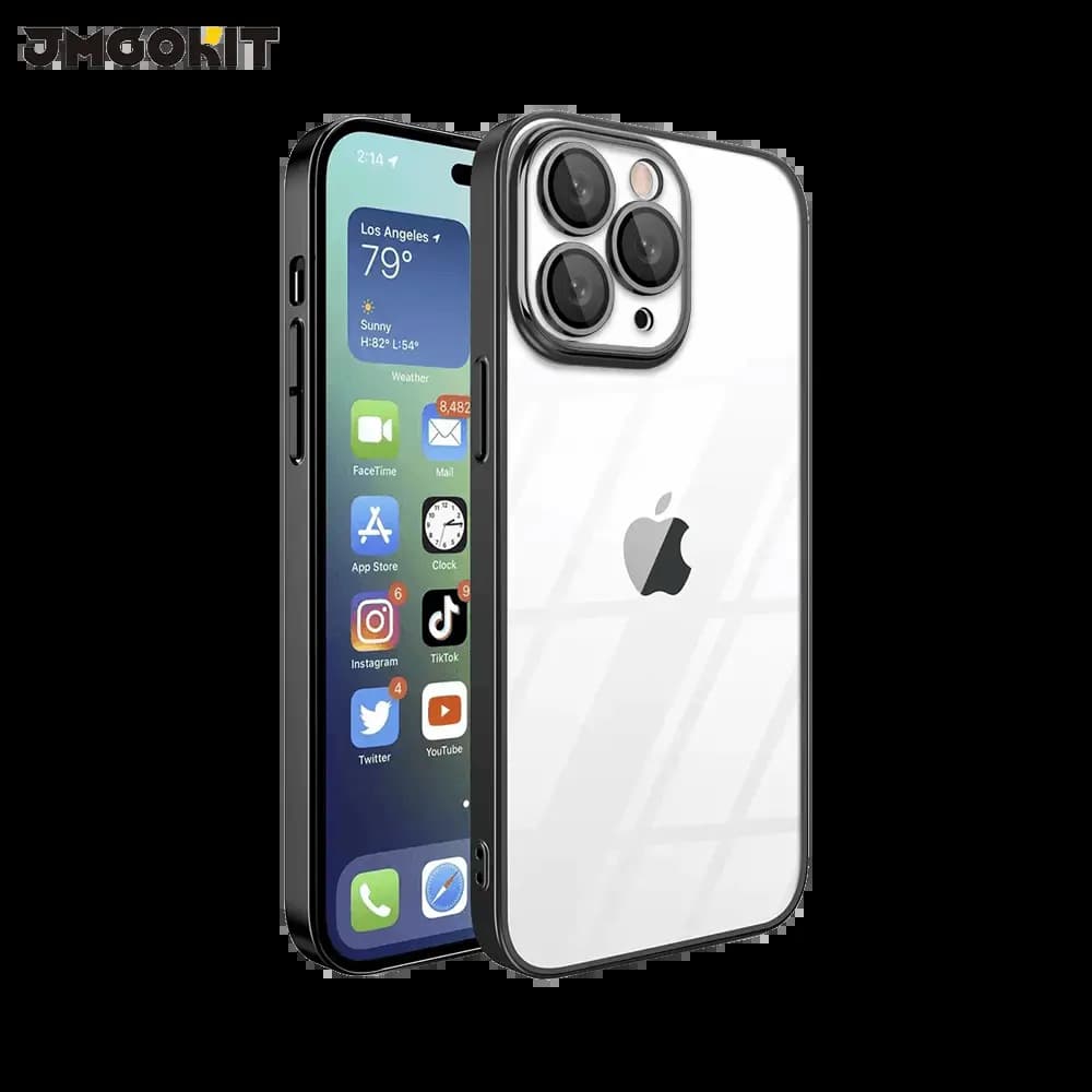 Coque de Protection Crystal Glass JMGOKIT pour Apple iPhone 16 Pro Max Noir