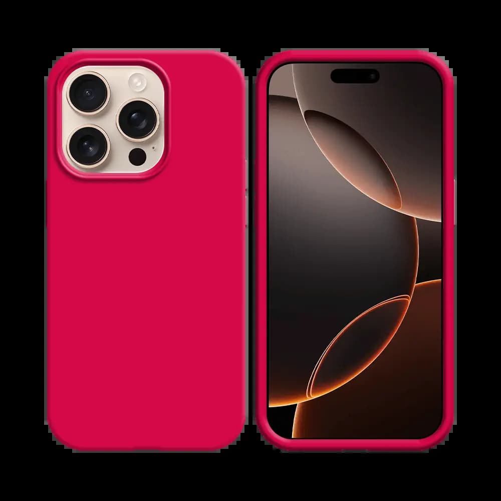 Coque silicone iPhone 16 Pro - Rose Vif