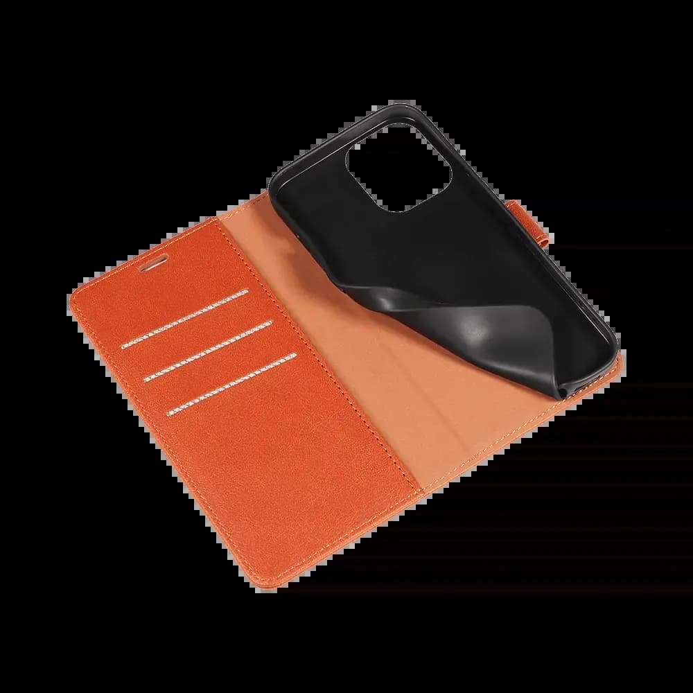 Housse folio anti-RFID iPhone 12 / 12 Pro – PROTECT IP011 Marron