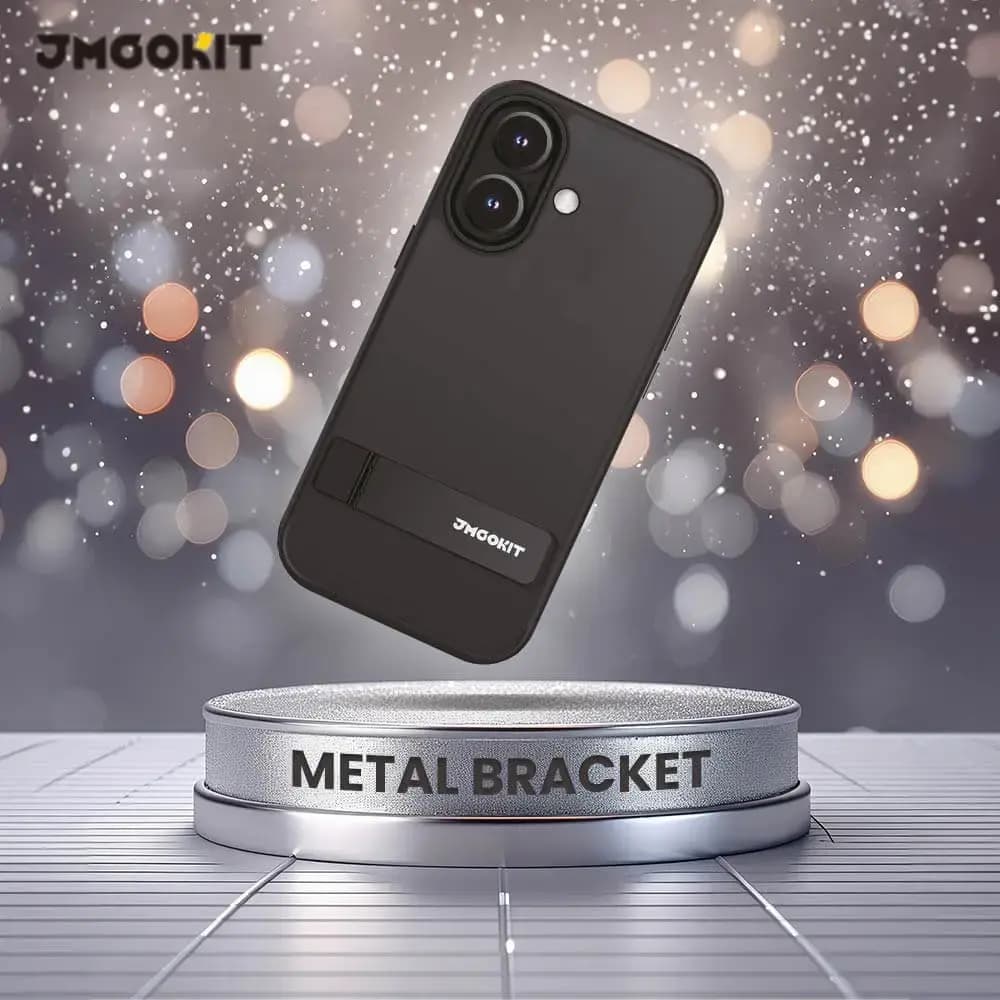 Coque de Protection Metal Bracket JMGOKIT pour Apple iPhone 16 Plus Noir