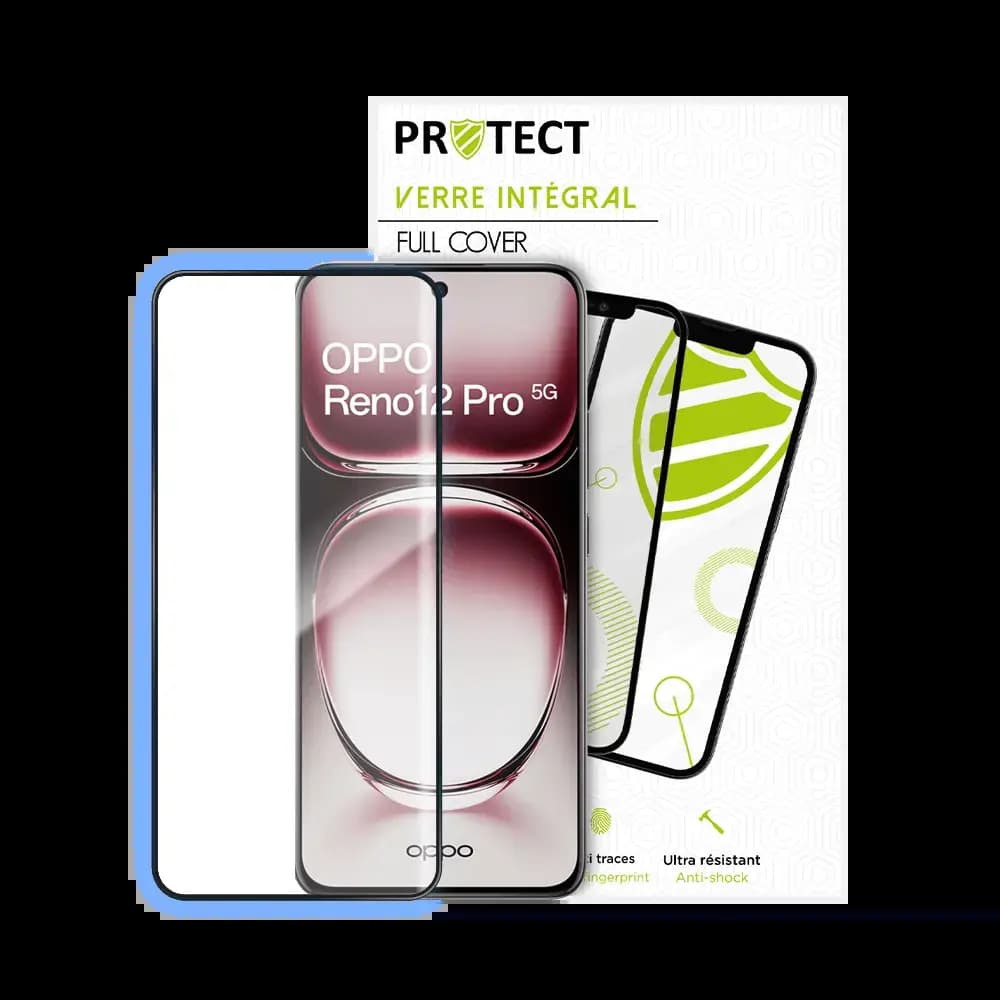 Verre trempé intégral OPPO Reno12 Pro 5G protection écran 9H - PROTECT Noir - Vue 2