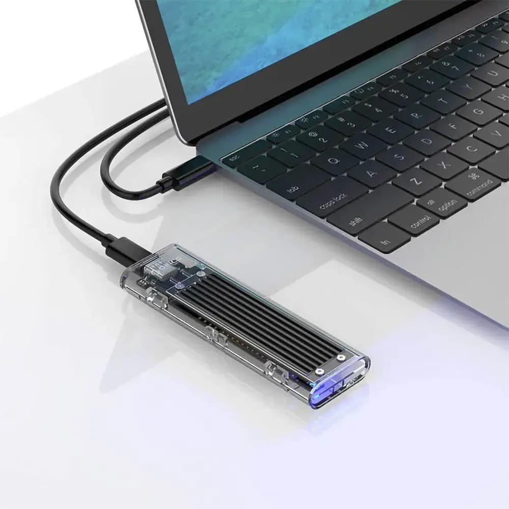 Boîtier SSD M.2 NVMe 10 Gb/s USB-C - Orico Transparent