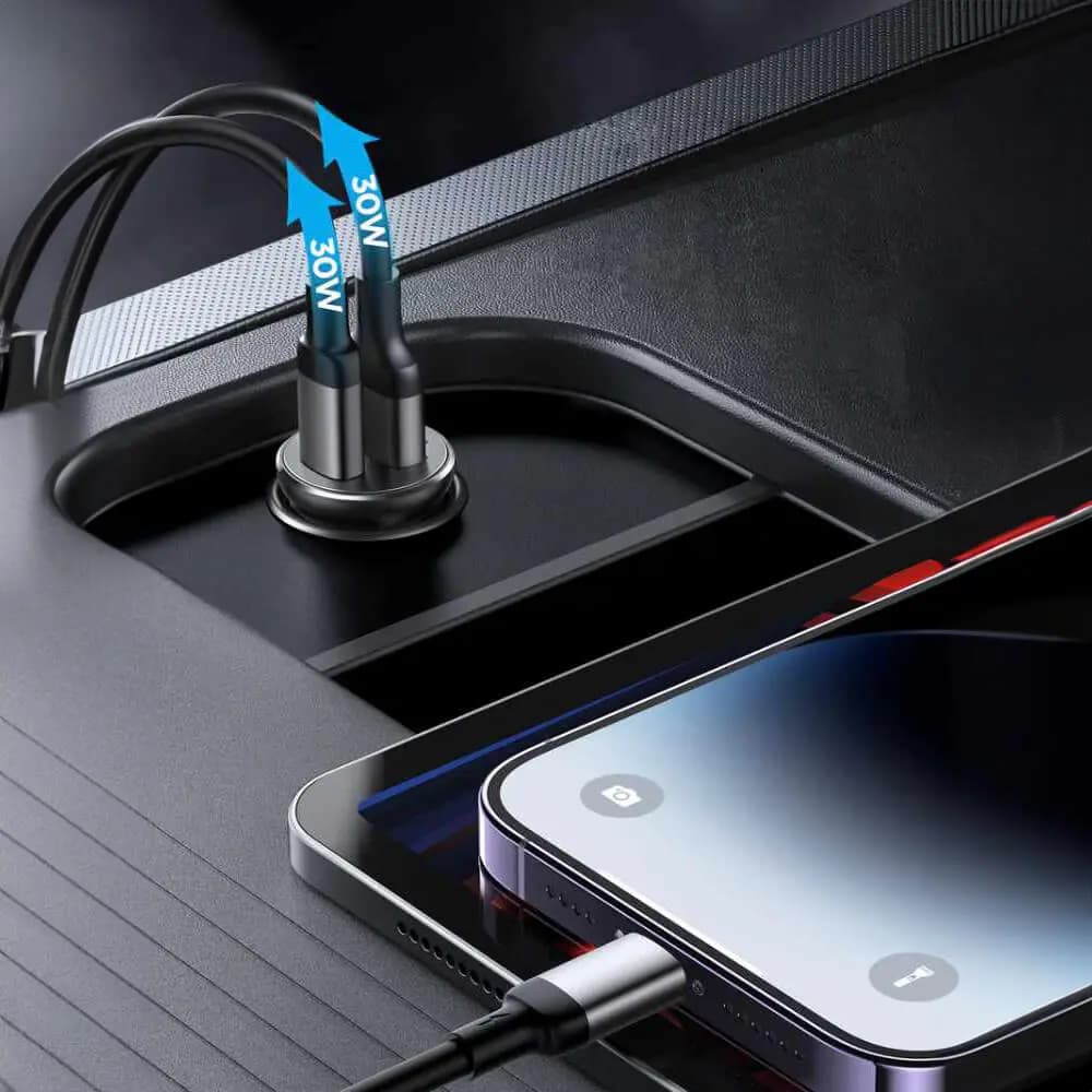 Chargeur allume-cigare double USB-C PD 30W JOYROOM JR-CCN06 Noir