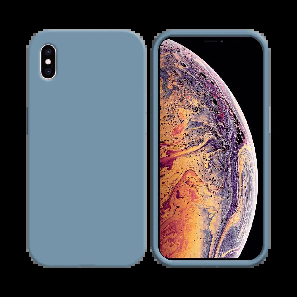Coque silicone iPhone X / XS - Bleu Acier