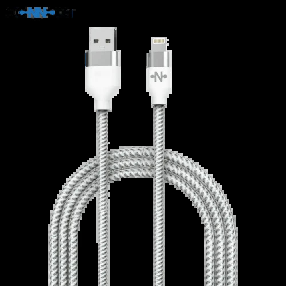 Câble Data  Nylon Tressé USB vers Lightning CONNECT (1m) Blanc