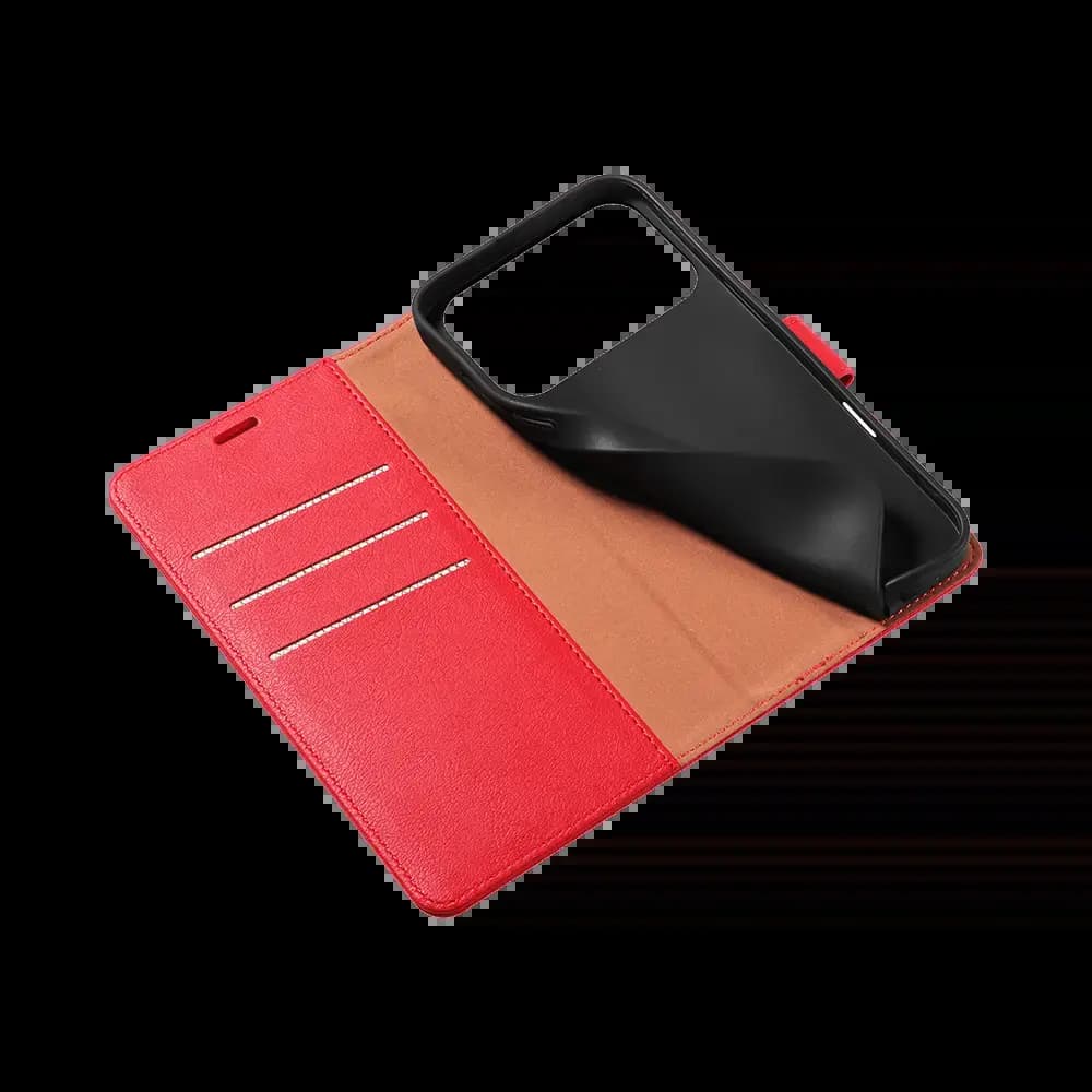 Housse folio anti-RFID iPhone 17 Pro Max – PROTECT IP011 Rouge