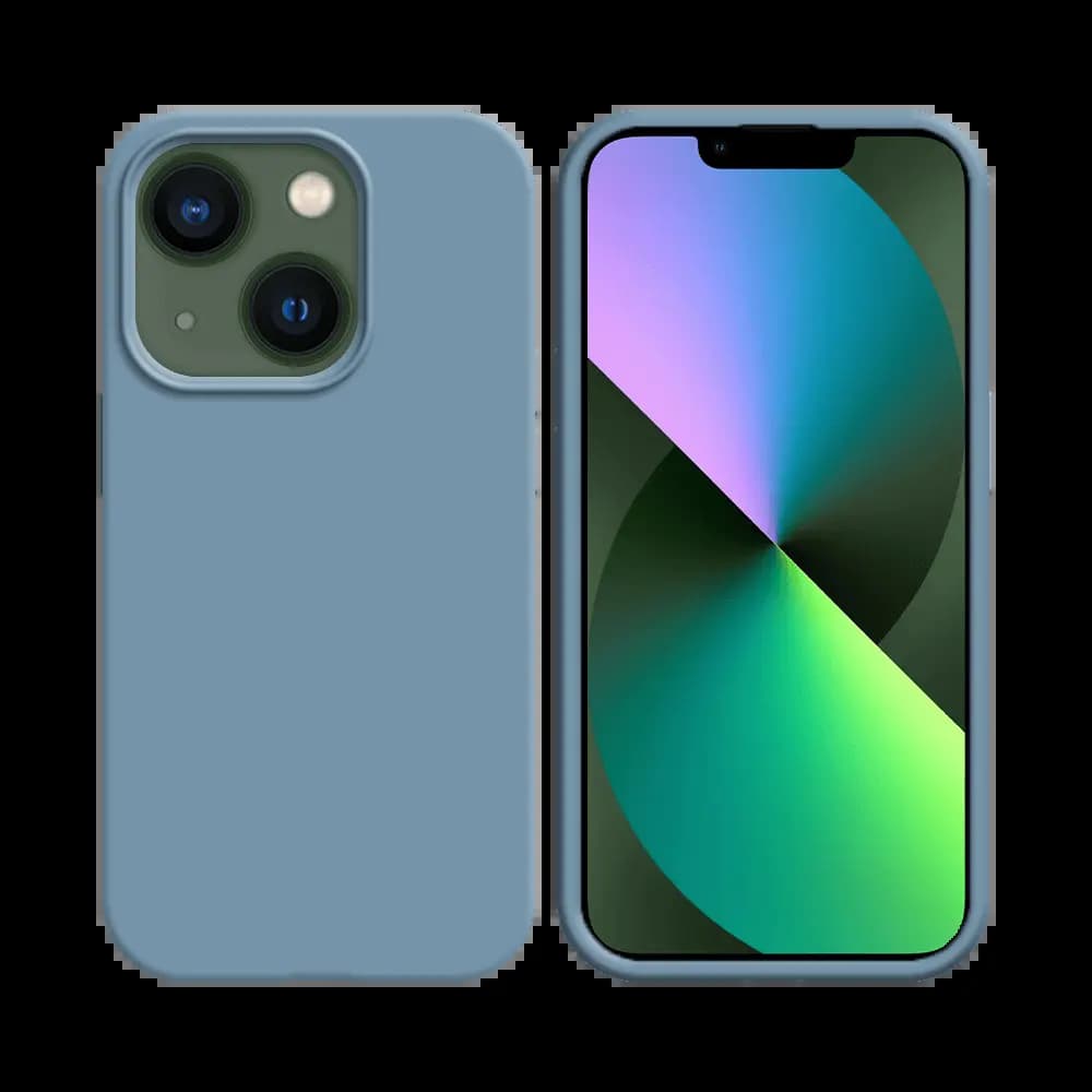 Coque silicone iPhone 13 - Bleu Acier
