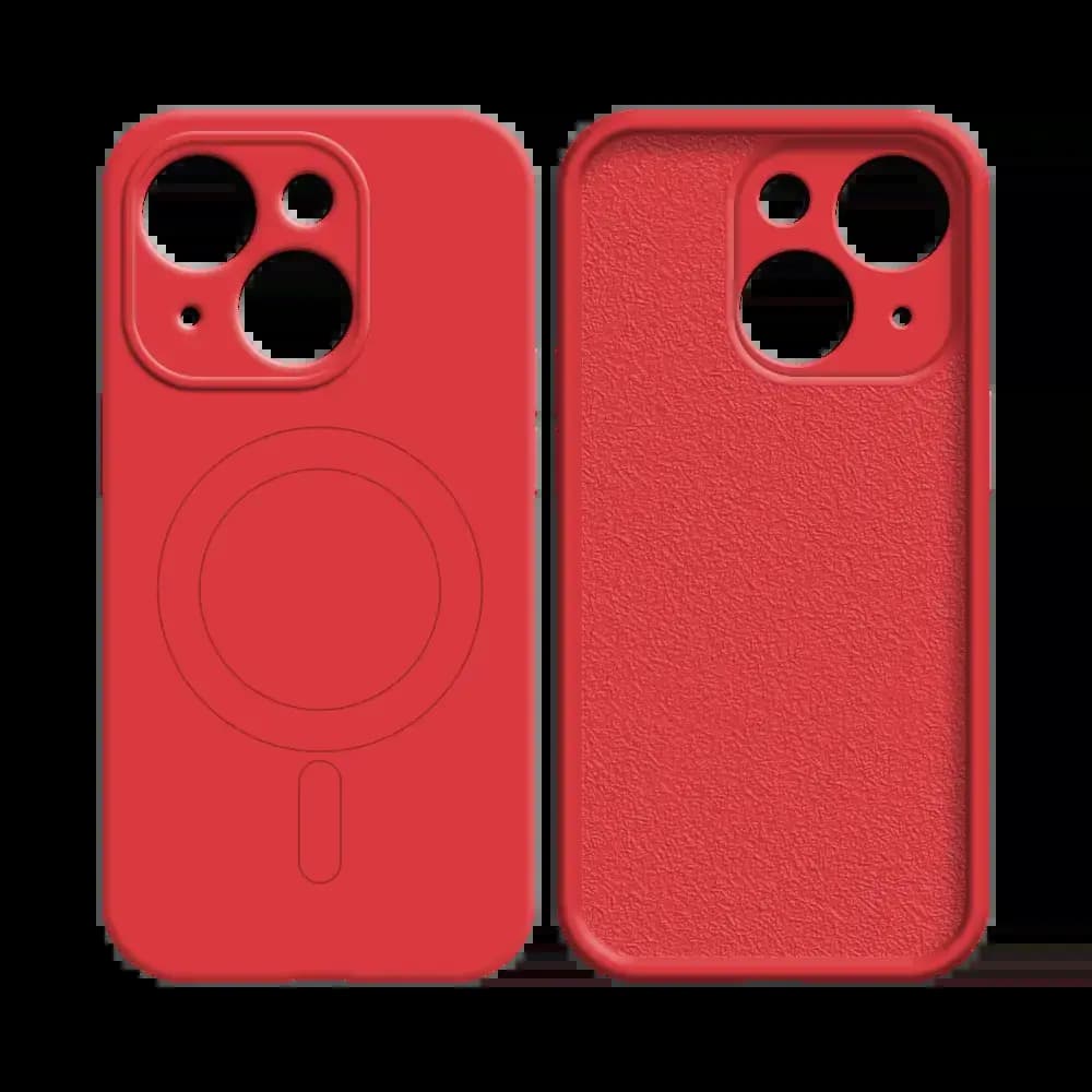 Coque MagSafe iPhone 14 antichoc et intérieur flanelle - PROTECT IZ001 Rouge