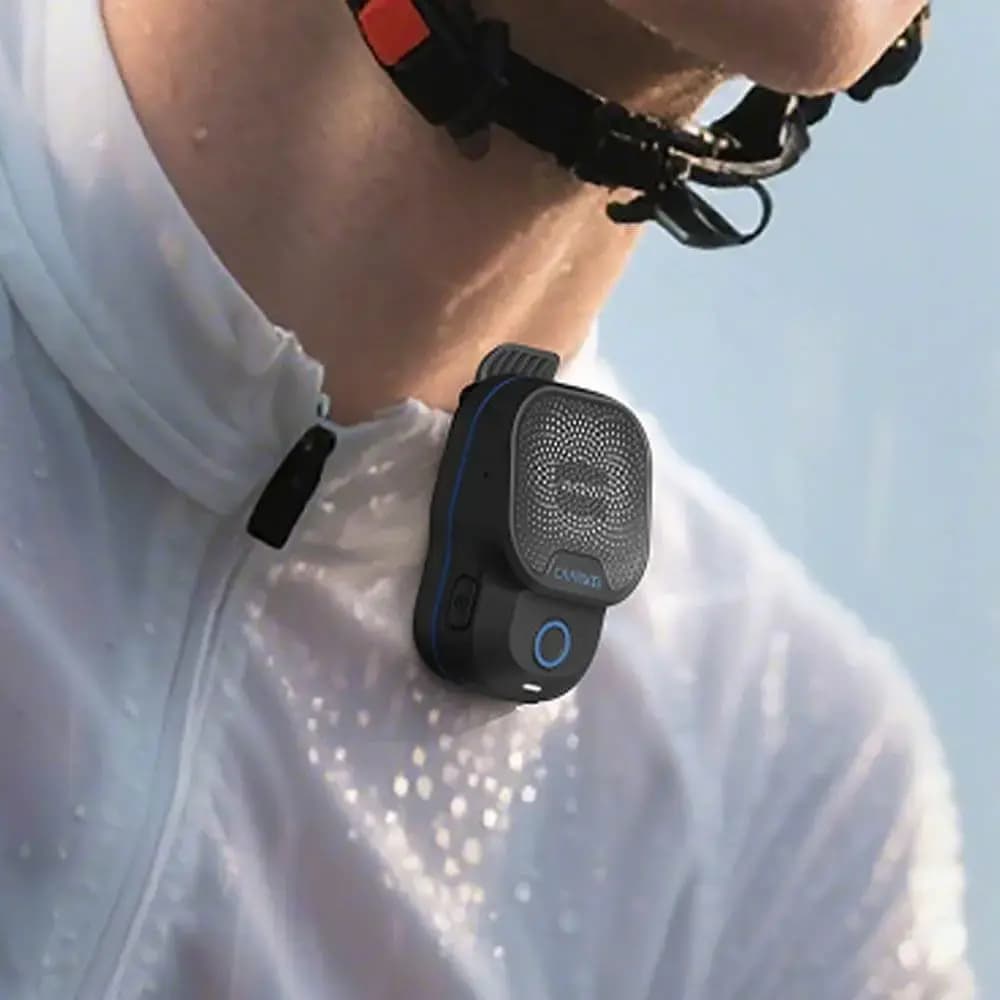 Kit mains libres haut-parleur Bluetooth avec pince de fixation - CAANKEI Noir