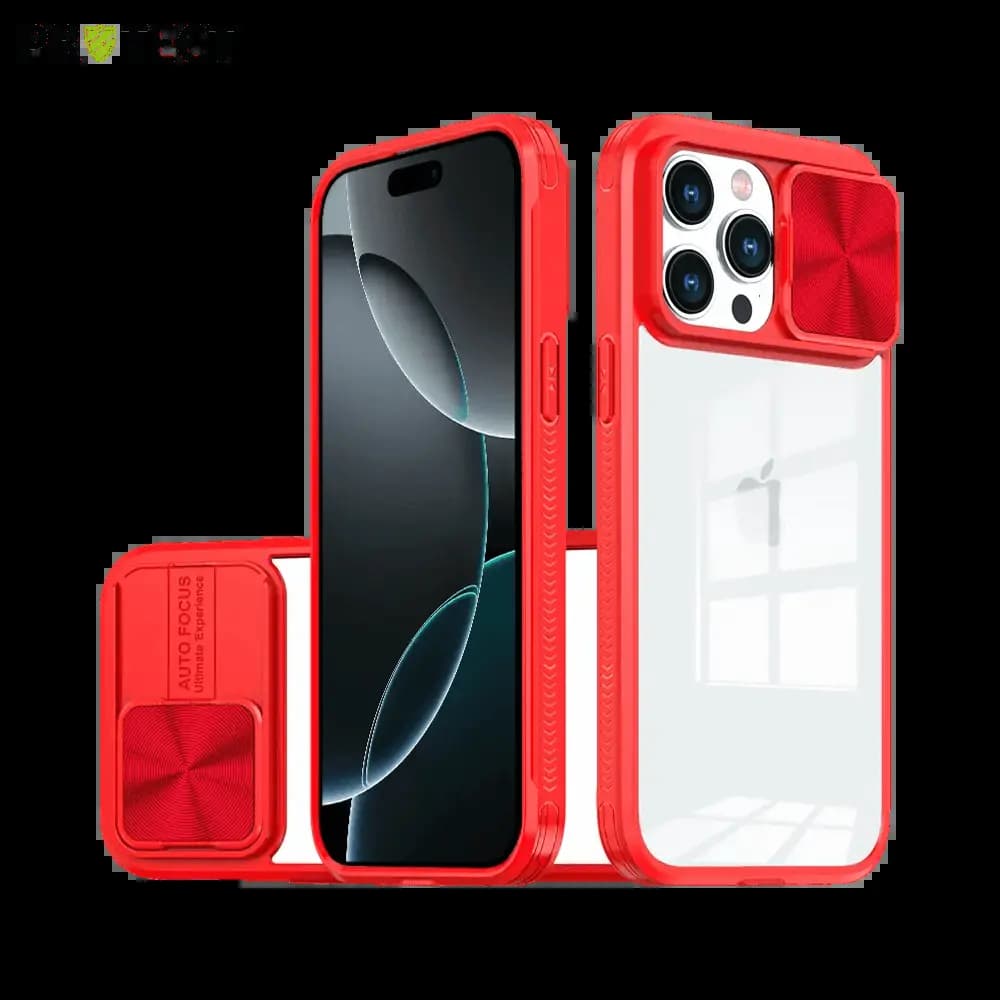 Coque avec cache caméra iPhone 16 Pro Max - PROTECT IE027 Rouge 