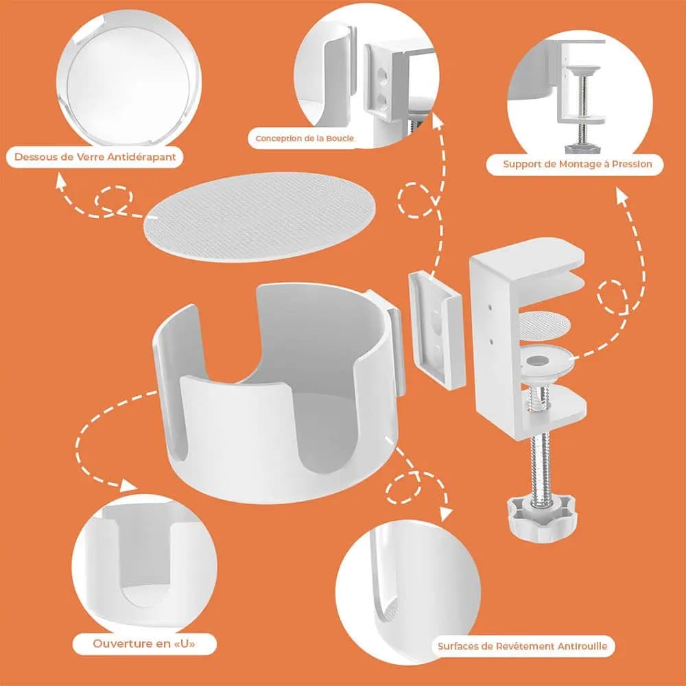 Porte-Gobelet de Bureau Blanc - Vue 2
