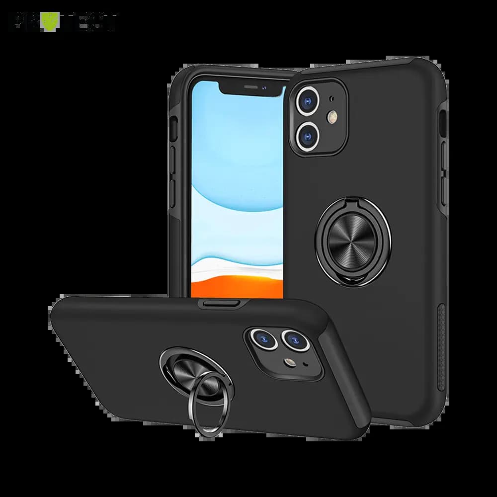 Coque de protection iPhone 11 avec anneau rotatif - PROTECT IE013 Noir