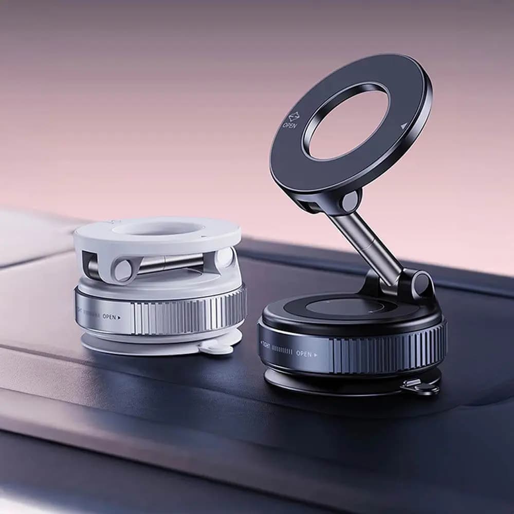 Support magnétique pour smartphone avec fixation ventouse - Noir