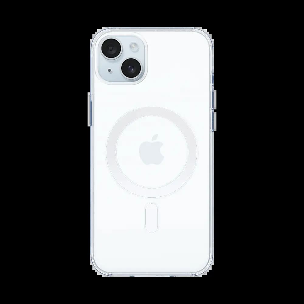 Coque MagSafe silicone transparente iPhone 15 Plus