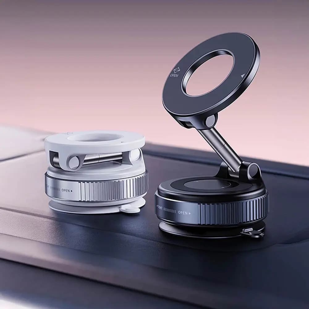 Support magnétique pour smartphone avec fixation ventouse - Blanc