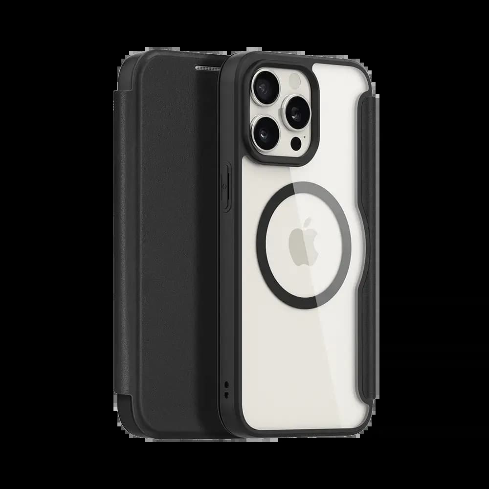 Housse folio MagSafe iPhone 15 Pro Max – Dux Ducis Skin X Pro Noir - Vue 2