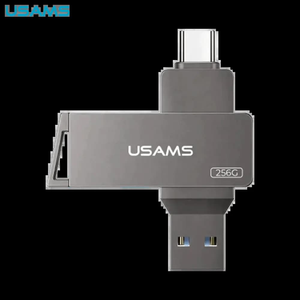 Clé USB double connecteur USB-C + USB 3.0 256Go - Usams US-ZB202 Noir