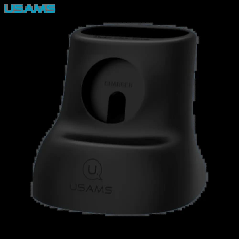 Support Silicone pour Pad de Charge Apple Watch & AirPods Usams Noir