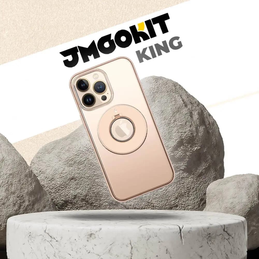 Coque MagSafe iPhone 12 Pro avec support anneau - JMGOKIT King Or - Vue 2