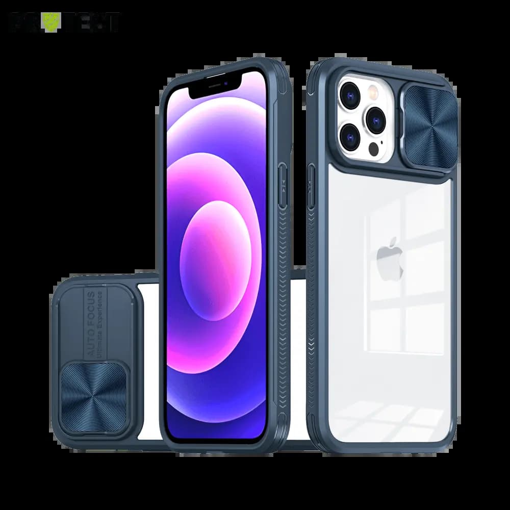 Coque iPhone 12 Pro avec cache caméra - PROTECT IE027 Bleu Marine