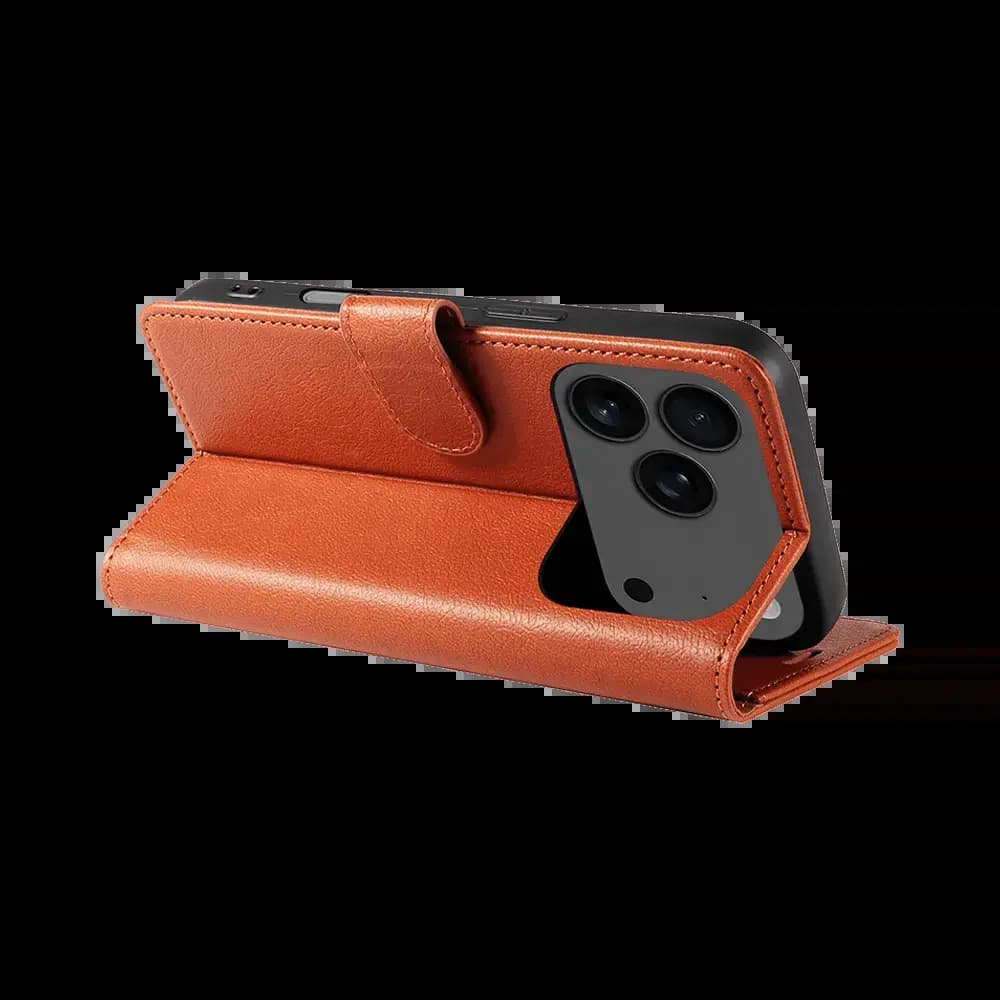 Housse folio anti-RFID iPhone 17 Pro Max – PROTECT IP011 Marron