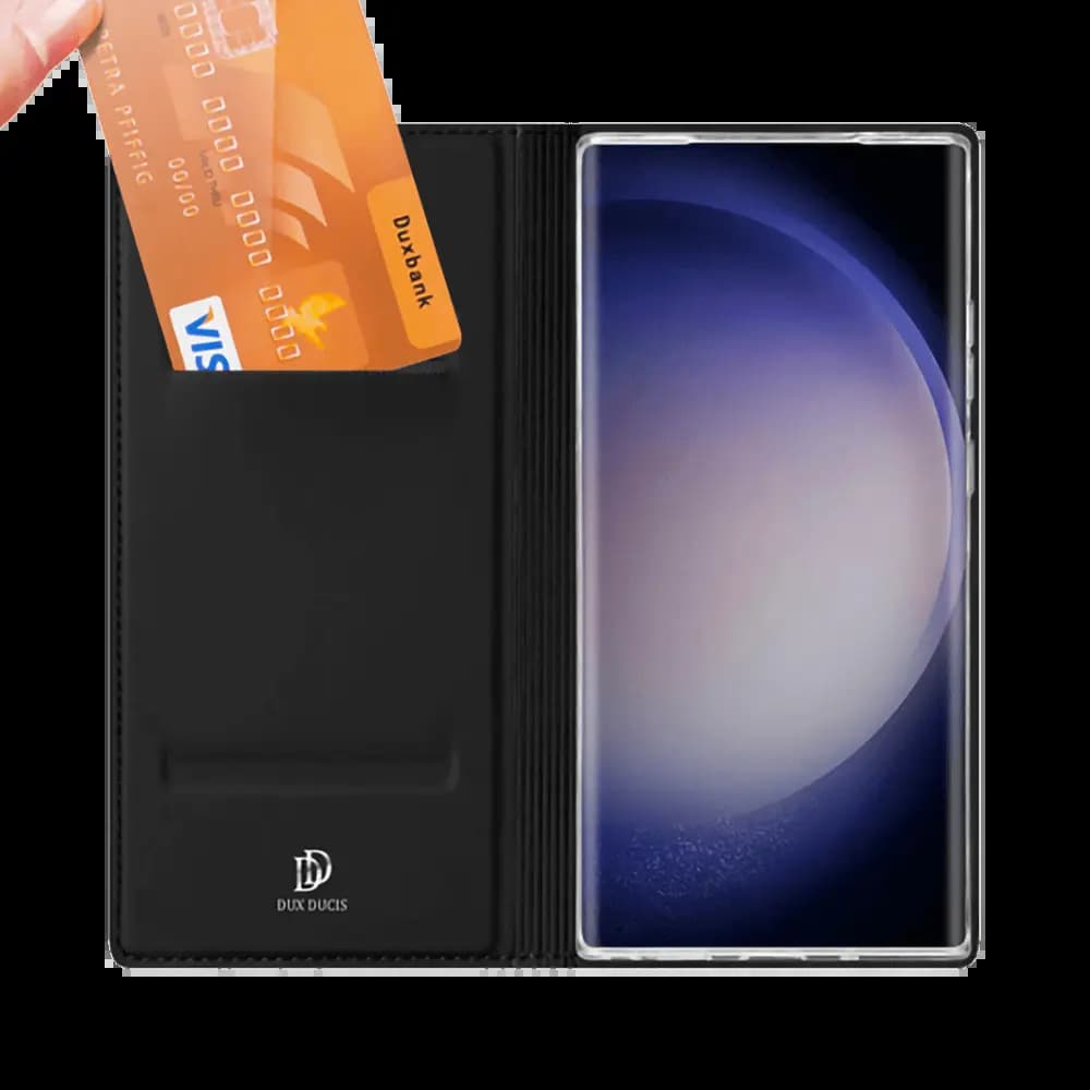 Housse folio Samsung Galaxy S23 Ultra porte-carte - Dux Ducis Skin Pro Noir