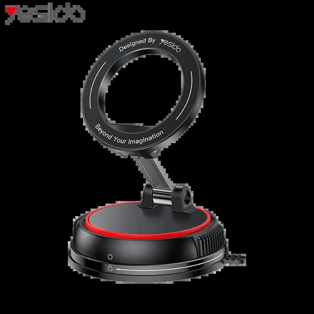 Support smartphone magnétique pour voiture fixation par ventouse - Yesido C219 Noir