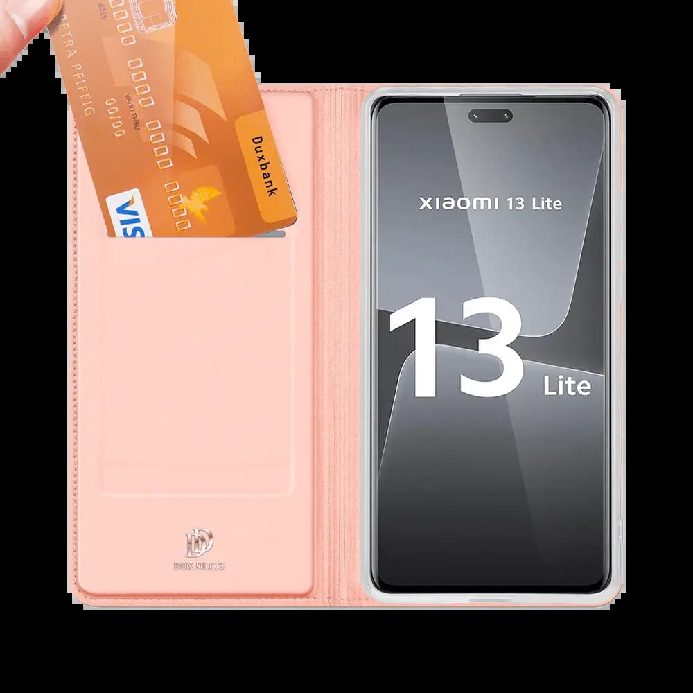 Housse folio Xiaomi 13 Lite porte-carte - Dux Ducis Skin Pro Noir