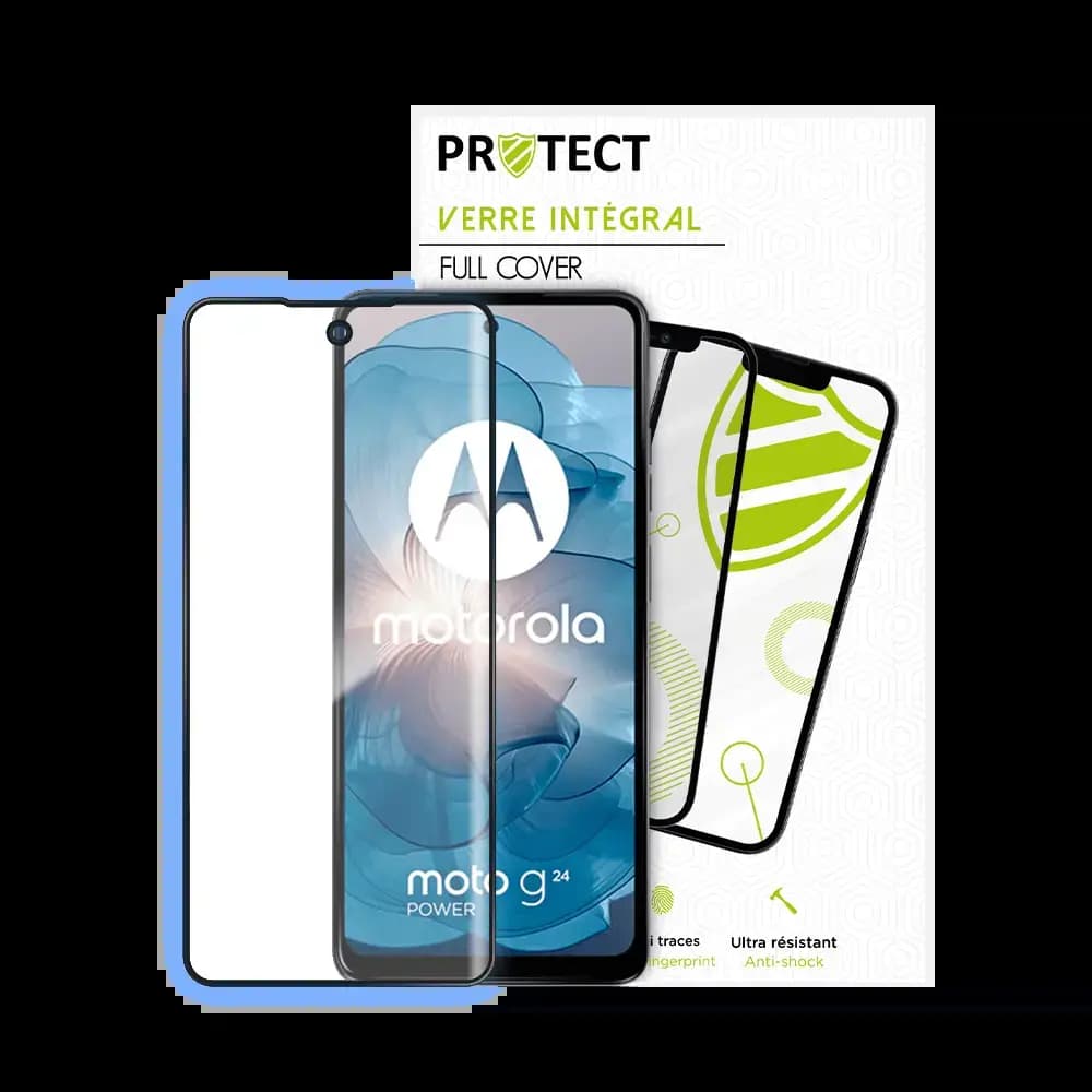 Verre trempé intégral Motorola moto g24 Power / g24 4G / g04 / g04s / e14 - PROTECT Noir