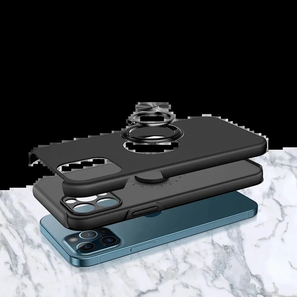 Coque de protection iPhone 12 Pro avec anneau rotatif - PROTECT IE013 Noir - Vue 2