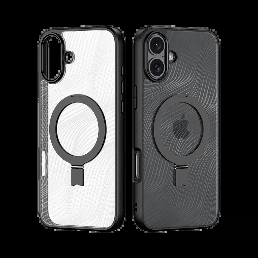 Coque MagSafe avec support iPhone 16 - Dux Ducis Aimo Mag Noir - Vue 2