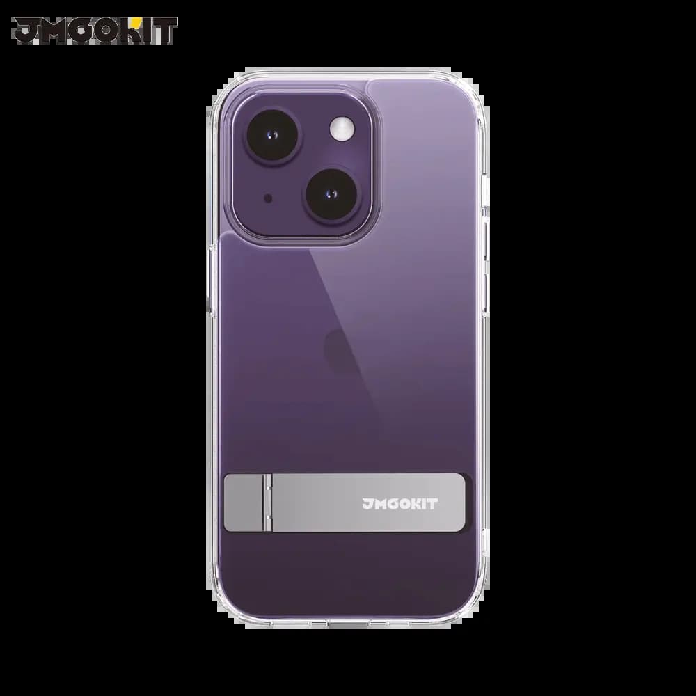 Coque de protection iPhone 14 Plus béquille intégrée - JMGOKIT Metal Bracket Transparent