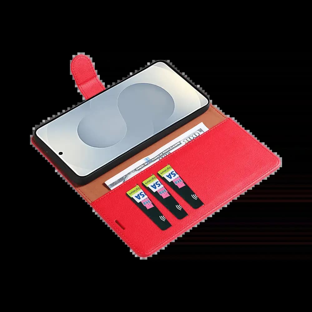 Housse folio anti-RFID Samsung Galaxy S25 Edge – PROTECT IP011 Rouge