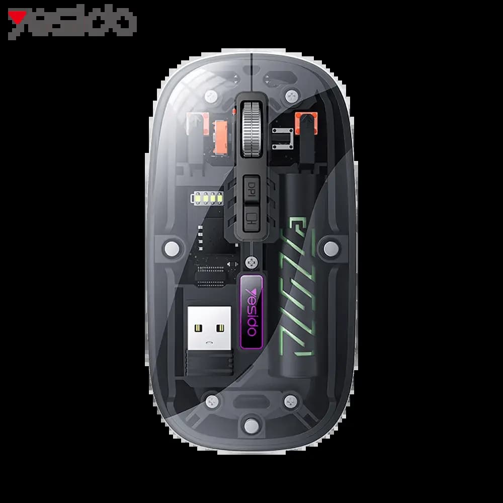 Souris sans fil transparente (Bluetooth + USB) - Yesido KB29