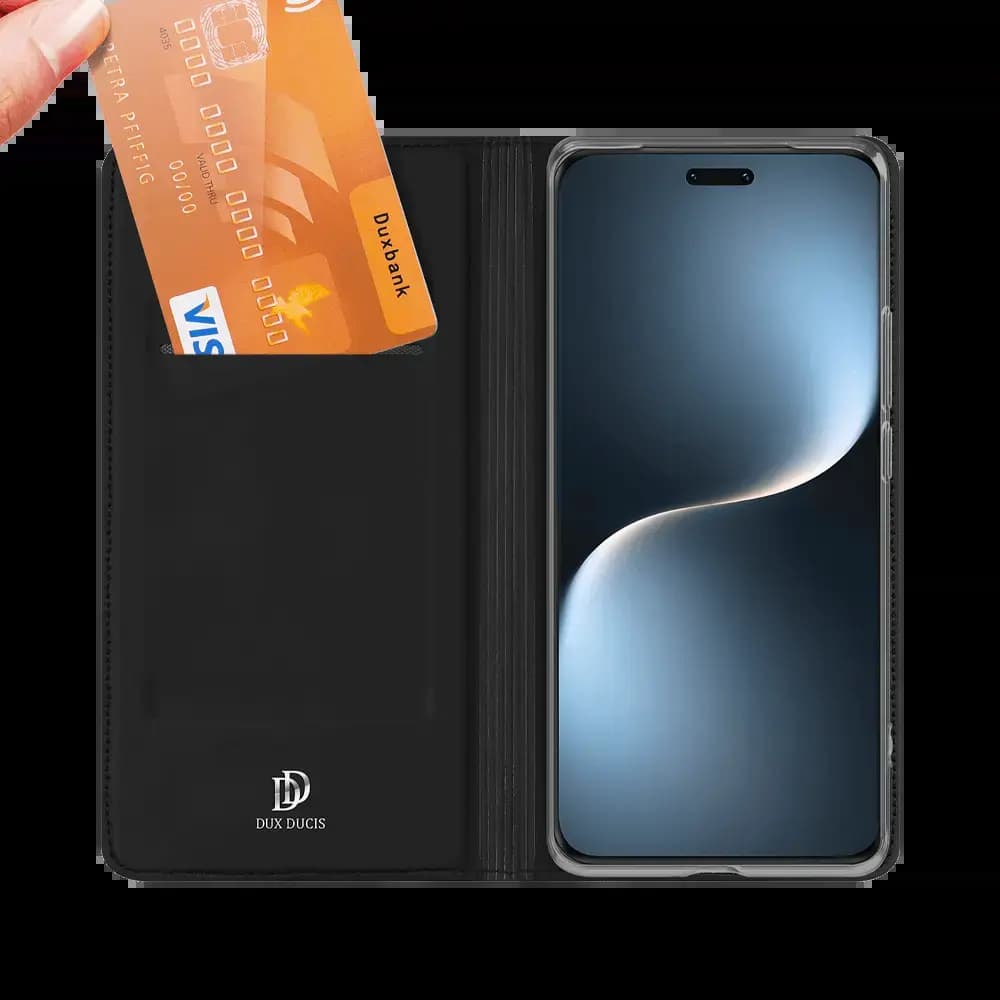 Housse folio Honor Magic 7 Pro porte-carte - Dux Ducis Skin Pro Noir