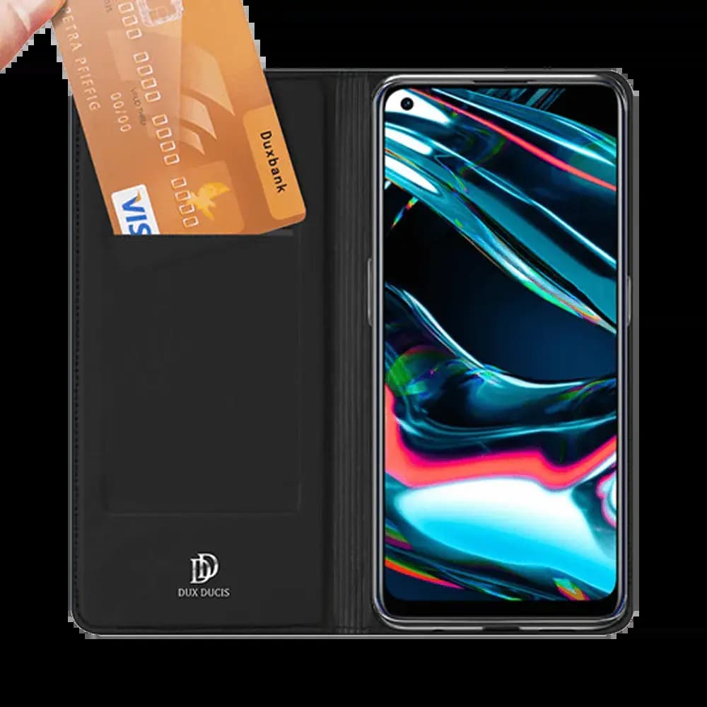 Housse folio Realme 7 Pro porte-carte - Dux Ducis Skin Pro Noir