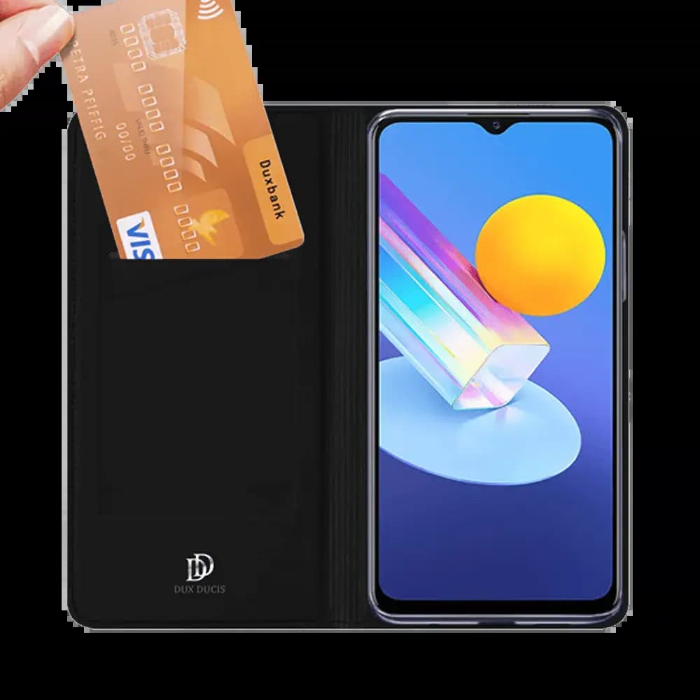 Housse folio Vivo Y72 5G porte-carte - Dux Ducis Skin Pro Noir