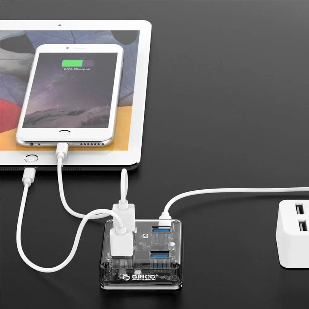Hub Orico 4 Ports USB-A Transparent