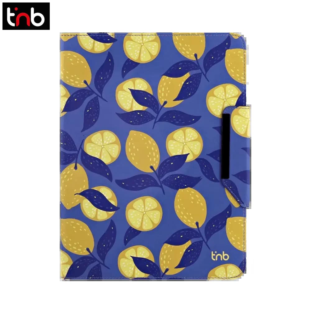 Housse folio universelle pour tablette 11" à motif citron et support rotatif - T'nb EXCLUSIV LEMON Bleu