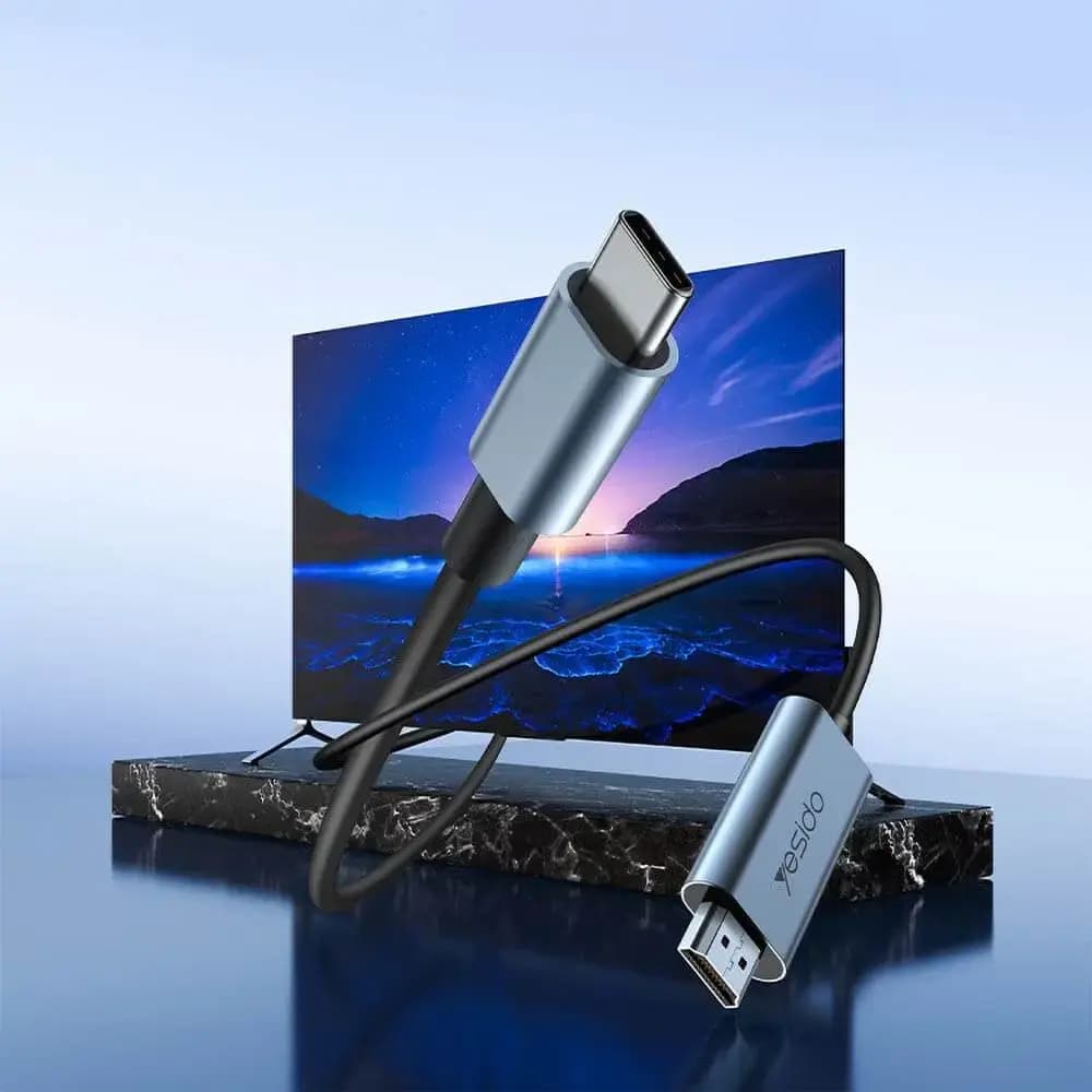 Câble USB-C vers HDMI 4K 60Hz (2m) – Yesido HM10 Noir
