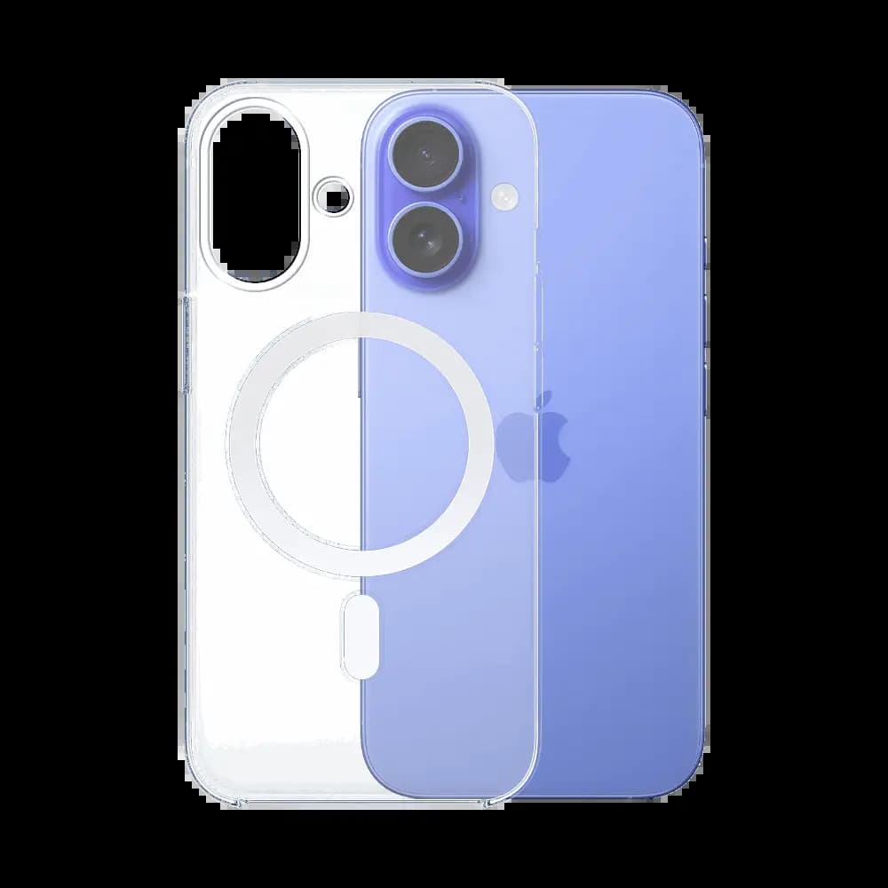 Coque MagSafe silicone transparente iPhone 16 Plus