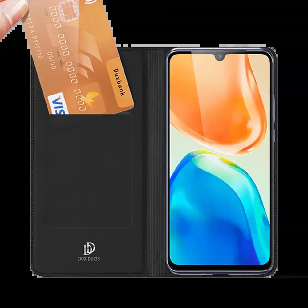 Housse folio Vivo X80 Lite porte-carte - Dux Ducis Skin Pro Noir