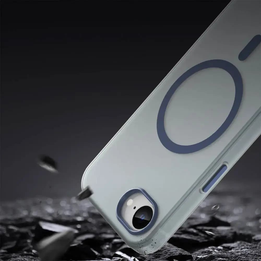 Coque MagSafe iPhone 16e / iPhone 17e bi-matière - PROTECT MF-006 Bleu Marine - Vue 4