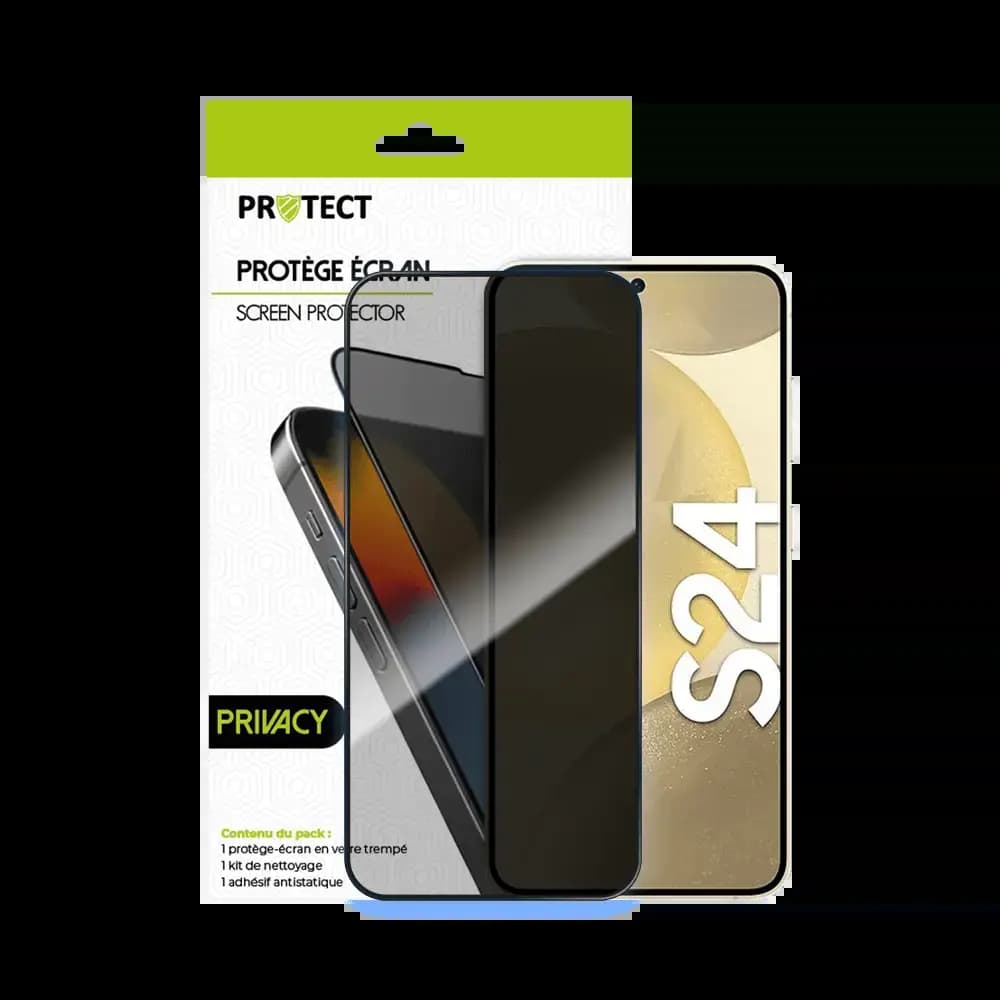 Verre trempé anti-espions Samsung Galaxy S24 5G protection écran 9H - PROTECT Transparent - Vue 2