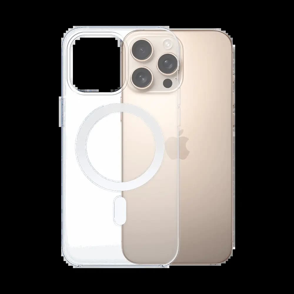 Coque MagSafe silicone transparente iPhone 16 Pro Max