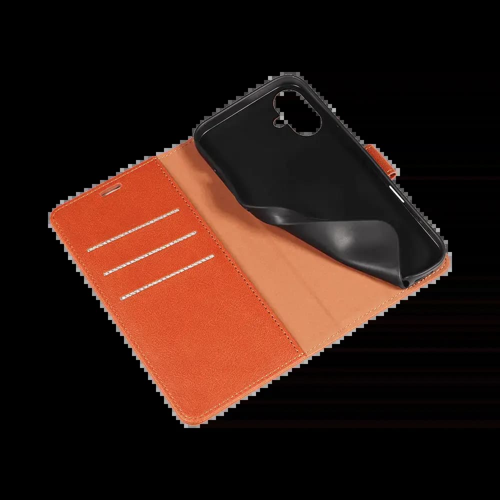 Housse folio anti-RFID iPhone 17 – PROTECT IP011 Marron