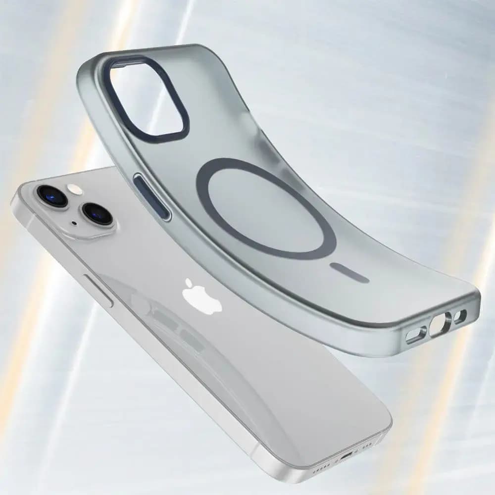 Coque MagSafe bi-matière iPhone 13 - PROTECT MF-006 Bleu Marine - Vue 2