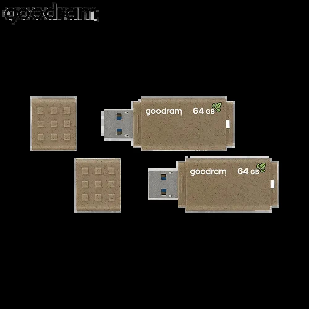 Lot de 2 clés USB 3.2 Gen1 64Go Goodram UME3 éco-friendly